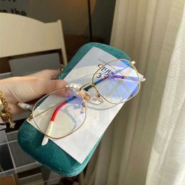 Sunglasses 2023 New High Quality Ni Ni's Same Style Family Gold Silk Edge Polygonal Eyeglass Frame Female gg0681 Can Be Equipped with Myopia Degree Male Anti Blue Light