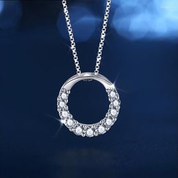 Pendant Necklaces Ring Zircon Necklace Fashion Pendants Jewellery For Girlfriend Gift Round Crystal Wedding Women Accessories Drop Wholesale