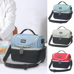 Dinnerware Sets Portable Lunch Bag 7L Large Box Waterproof Double Layer Cooler With Shoulder Strap Organizer Insulated