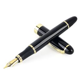 Fountain Pens High Quality Iraurita Pen Jinhao 450 Black And Golden F Nib Full Metal Writing Calligraphy Office Supplies 230707