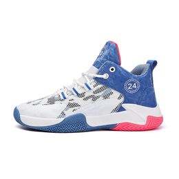 New Households Kid Basketball Shoes Boy Girl Breathable White Blue Black Orange Red Gold Mens Trainers Outdoor Sports Premium Comfortable And Durable