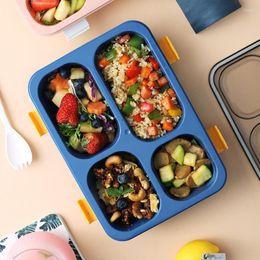 Dinnerware Sets Children Lunch Box With Spoon Portable Compartment Fruit Microwave Bento Picnic Fresh Outdoor Container Boxs