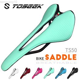 Bike Saddles TOSEEK Bicycle Saddle Ultralight Breathable Seat Cushion narrow and small Saddle Recommended for women Bike Saddle Parts HKD230710