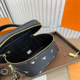 mini box bag Fashion printed makeup bags designer handbag vintage Cosmetic Case metal chain crossbody shoulder bag top handle wallet 18CM