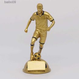 Decorative Objects Figurines Football match trophy Player Activity trophy Resin Crafts series Character Award Gift Golden boot award Figure Models Crafts T230710