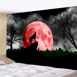 Tapestries Animal Tapestrylarge Moon Wall Hanging Tropical Plant Tapestries Wall Cloth Carpet Home Decor