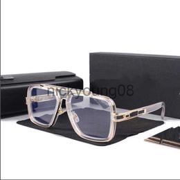 Sunglasses Metallic square sunglasses women retro brand eyewear designer with sunshade mirror 0389 x0710