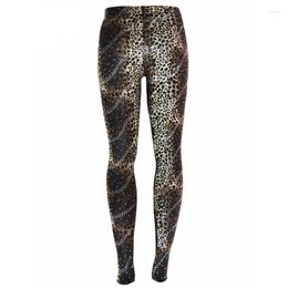 Women's Leggings 2023 Design Sexy Leopard Print Sequined Women Fall Fashion Wholesale Ladies Low Waist Pants K281