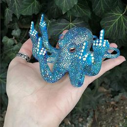 Decorative Objects Figurines Luminous Octopus Ornaments Room Decor Modern Home Decors Gift Dcoration Miniature Animal Resin Garden Desktop Decorations 230710