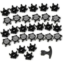 Other Golf Products 30Pcs Golf Shoe Spikes Removal Tool Black Clamp Cleats Studs Replacement Plastic Comfort Durability with Removal Tool 230707
