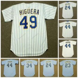 Vintage Baseball Jersey 23 Ted Simmons 1982 24 Ben Oglivie 34 Rollie Fingers 44 Hank Aaron 49 Teddy Higuera 1990