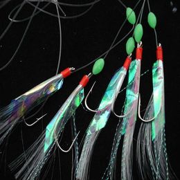 Baits Lures 5 Pcs/Set Multi-Color Soft Silverskin Fishing Lure Set Imitation Fish Shrimp Bait with Crystal Barbed Hook for Variety Fish HKD230710