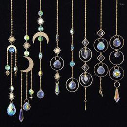 Garden Decorations Home Decor Crystal Pendant Hanging Curtain Windchimes Sun Light Catcher Star Moon Rainbow Wind Chime