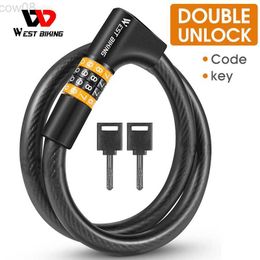 Bike Locks WEST BIKING Bike Cab Lock Password Keys Combination Anti Tht Lock MTB Road Bicyc Ectric Scooter Motorcyc Cycling Lock HKD230710