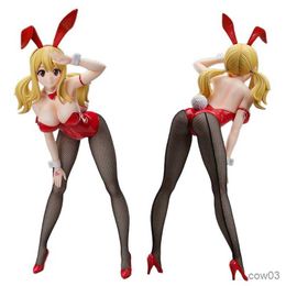 Action Toy Figures 40CM Anime FAIRY TAIL Anime Figure Lucy Scarlet Sexy Black Mesh Socks Bunny Girl Adult Model Doll R230710
