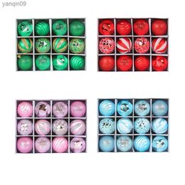 12PCS 6CM Christmas Balls Hanging Festival Atmospheres Decorations Birthday Indoor Outdoor Photography Ornaments L230626