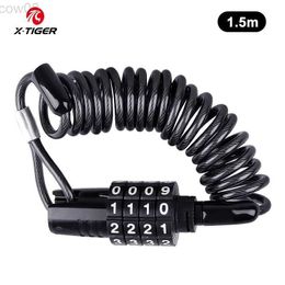 Bike Locks X-Tiger Password Bicyc Lock 1.5M Extend Cab Bike Lock Anti-Tht Password Lock 4 Digit Code Combination Bicyc Accessories HKD230710