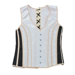 Men's Body Shapers Aismz Men's Underwear Slim Fit Tank Top Shapewear Chest Binder Waistcoat Vest Jacket Steampunk Gothic Corset For Men Shapers 230710