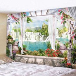 Tapestries Waterfall Outside The Window Printed Tapestry Cheap Wall Hanging Wall Tapestries Wall Art Decor R230710