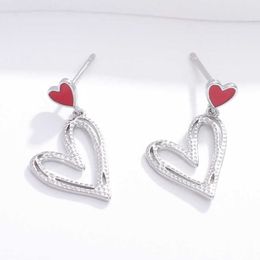 Dangle Earringdrop Drop Earring Cute Jewellery Love Versatile Earring Earthworks Red Peach Heart For Women Girls White Gold Plated Piercing Earrings Wholesale