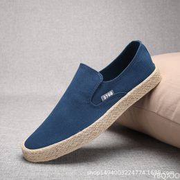 Safety Shoes Spring Autumn Fashion Men Canvas Espadrilles Casual Slip on Breathable Loafers Flats Shoe Zapatos Hombre 230707