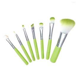 Makeup Brushes 7Pcs Brush Green Professional Set Powder Blush Foundation Eyeshadow Make Up Fan Cosmetic Sets#0622