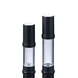 100pcs 5ML 10ML Black Empty Refillable Airless Pump Bottle Portable Cosmetic Container Best as Makeup Foundations and Serums Xmxfm