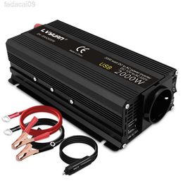 Jump Starter Car Inverter 12V 220V Power 500W1500W2000W2600W3000W Converter EU Socket 12 Volts auto Inversor12v 220 v Transformer Solar HKD230710