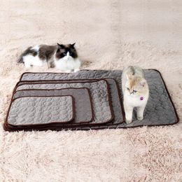 Kennels Pet Cooling Mat Dog Ice Silk Pad Blanket Washable Summer Sleeping Bed For Cats Dogs Kennel Sofa Floor Travel Car Seats