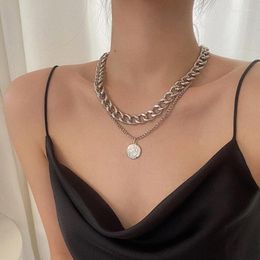 Pendant Necklaces Vintage Necklace Design Double Layer Geometry For Women Men Jewellery Chain On The Neck Clothing Accessories Gift