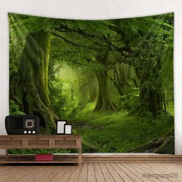 Tapestries Woods Tapestry Art Deco Blanket Curtain Hanging Home Bedroom Living Room Decoration R230710