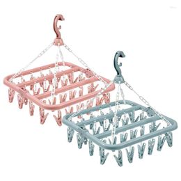 Hangers Socks Dryer 32 Clips Clothe Hanger Household Underwear Drying Rack Laundry Storage Accessories