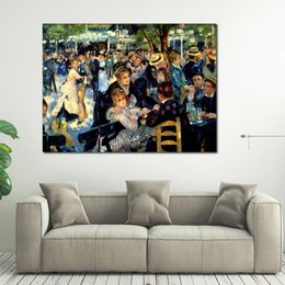 Best Canvas Art Ball at The Moulin De La Galette Pierre Auguste Renoir Painting Handmade Figurative Living Room Wall Decor