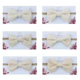 Hair Accessories Q81A Fashion Baby Girls Bowknot Headband Solid Colour Elastic Bows Band Kids Children Cotton Headwear