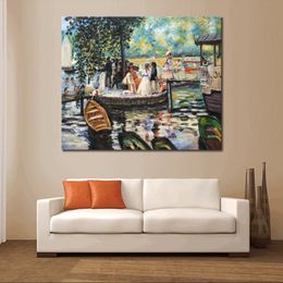 Canvas Art La Grenouillere (the Frog Pond) Pierre Auguste Renoir Oil Painting Replicas Handmade Wall Decor High Quality