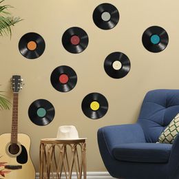 3D Wall Panel Vinyl Record CutOuts Colourful Vintage Records for Party Displays Labels Bulletin Board Decorations Retro Room Decor 230707