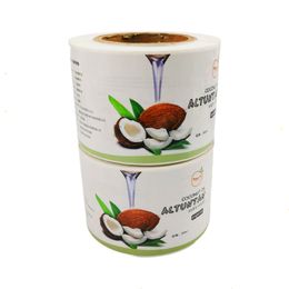 Customised Waterproof White Vinyl Fruit Packing Stickers Printing Personalised Beverage Colour Food Decoration Labels