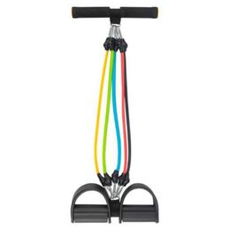 Resistance Bands New 5 Tubes Resistance Bands Fitness Tension Rope Professional Durable Foot Elastic Pedal Exercise Pull Trainer Abdomen Training HKD230710