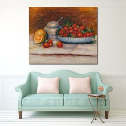 Impressionist Canvas Art Strawberries Pierre Auguste Renoir Painting Handcrafted Modern Landscapes Hotels Room Decor