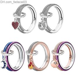 Wedding Rings New 925 Sterling Silver Popular My Style Ring Love Lucky Horseshoe Burning Flame Lucky Bottle Cap Ring Women's Jewellery Gift Z230711