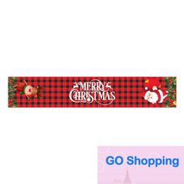 Classic Christmas Table Runner Christmas Linen Tablecloth Holiday Decoration Red Printed Christmas Table Runner 33 * 180cm