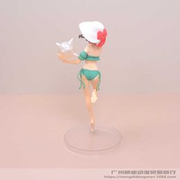 Action Toy Figures 25CM Anime Figure Re Life In Different World From Zero Green Swimsuit Bikini Standding Model Doll Toy Gift Collect