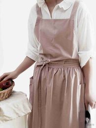 Kitchen Apron comfortable cotton apron household kitchen waterproof anti-fouling women fashion work clothes R230710