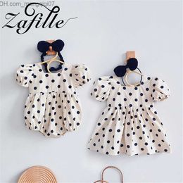 Rompers ZAFILLE Matching Sister Outfits Polka Dot Baby's Rompers Summer Children's Clothing Cute Baby Clothing Set Children's Clothing Z230710