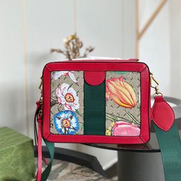 Clutch Camera Bag Handbag Vintage Flower Printing Shoulder Bags Hardware Zipper Closure Crossbody Purse Large Capacity Cell Phone Pocket Removable Strap Wallets