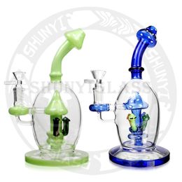 9 Inches Mushroom Perc Hookah DAB Oil Rig Recycler Smoking Accessory for Tobacco Bong Water pipe