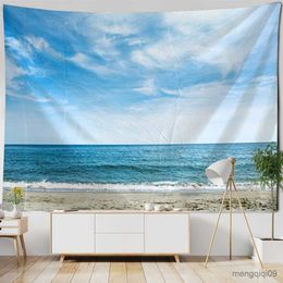 Tapestries Seascape Seawater Wall Hanging Tapestry Art Deco Blanket Curtain Hanging Home Bedroom Living Room Decor R230710