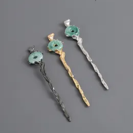 Fashion Vintage Natural Jade Hair Pins Wholesale Hair Makeup Accessories Tools Creative Engagement Anniversary Hair Clip Sticks