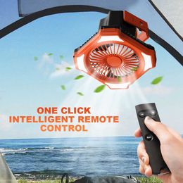 Electric Fans in 1 LED Camping Fan Lights Outdoor USB Rechargeable Tent Camping Light Travel Portable Ceiling Fans Lamp Emergency Power Bank
