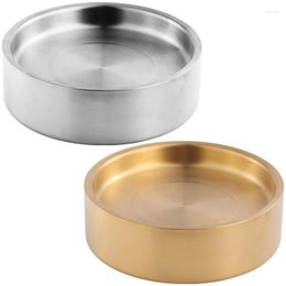 Bowls Stainless Steel Flat Dish Plate European Style Gold Dining Thickened Disc Dip Chiller Bowl Kitchen Tools For Outdoor